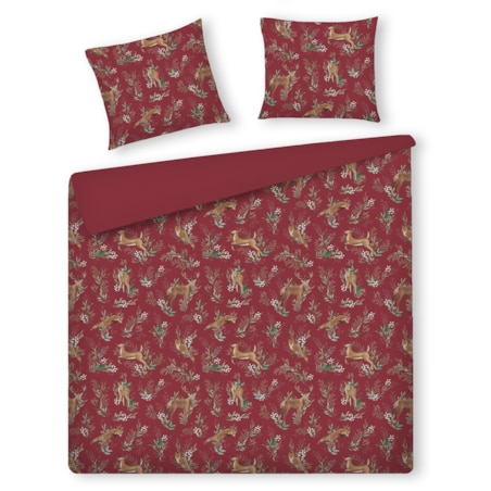 Pościel z bawełny satynowej Wildero 160x200 cm z motywem zwierząt leśnych