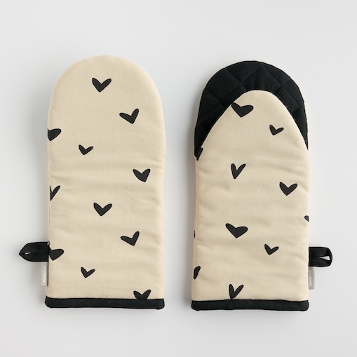 Komplet Rękawic Kuchennych Mallory 14x30 cm z motywem serc