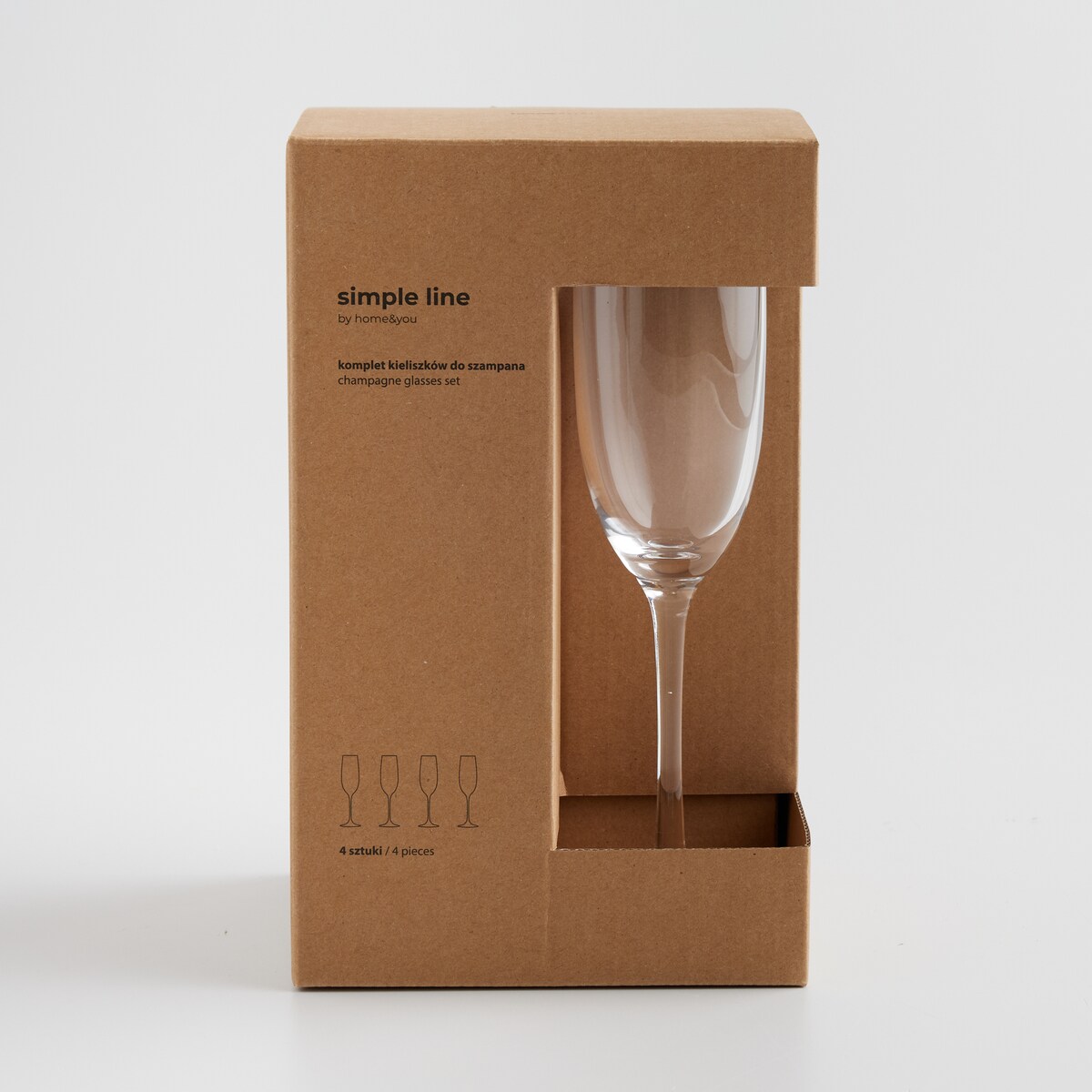 Komplet kieliszków do szampana ze szkła kryształowego Anoa