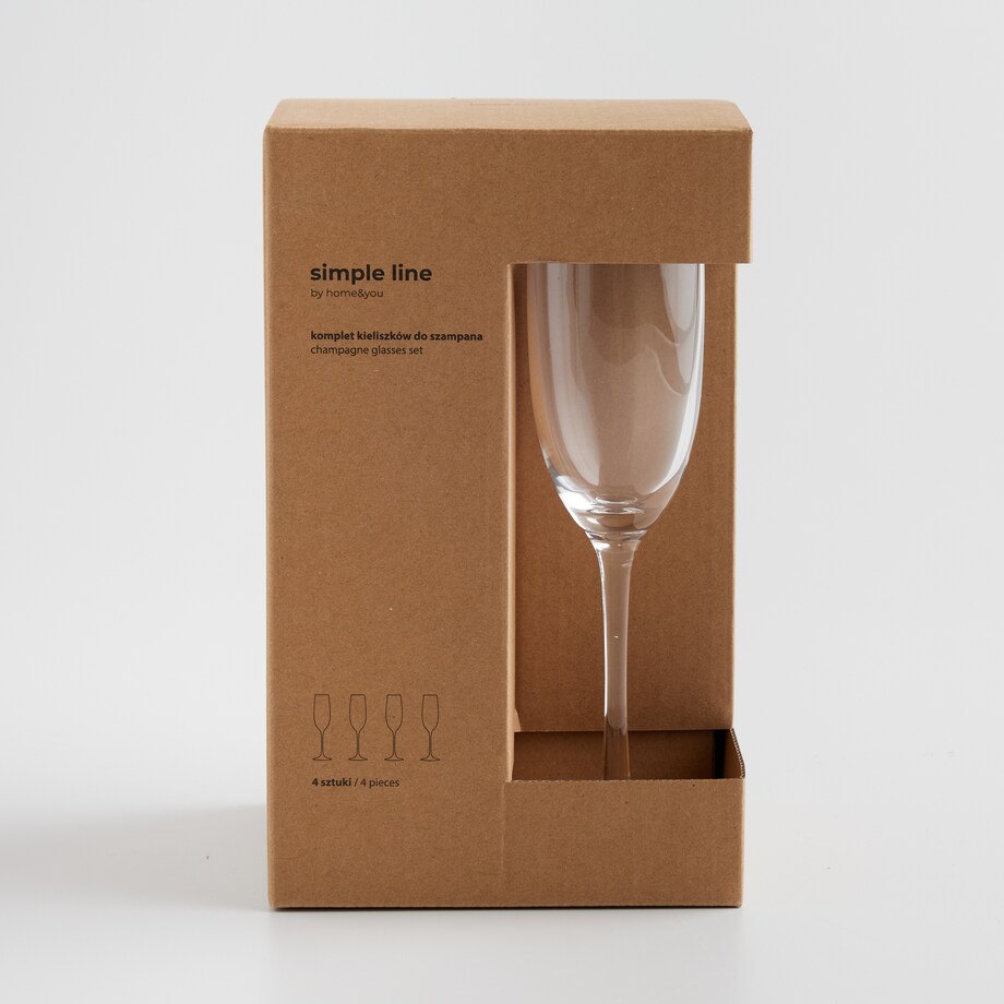 Komplet kieliszków do szampana ze szkła kryształowego Anoa