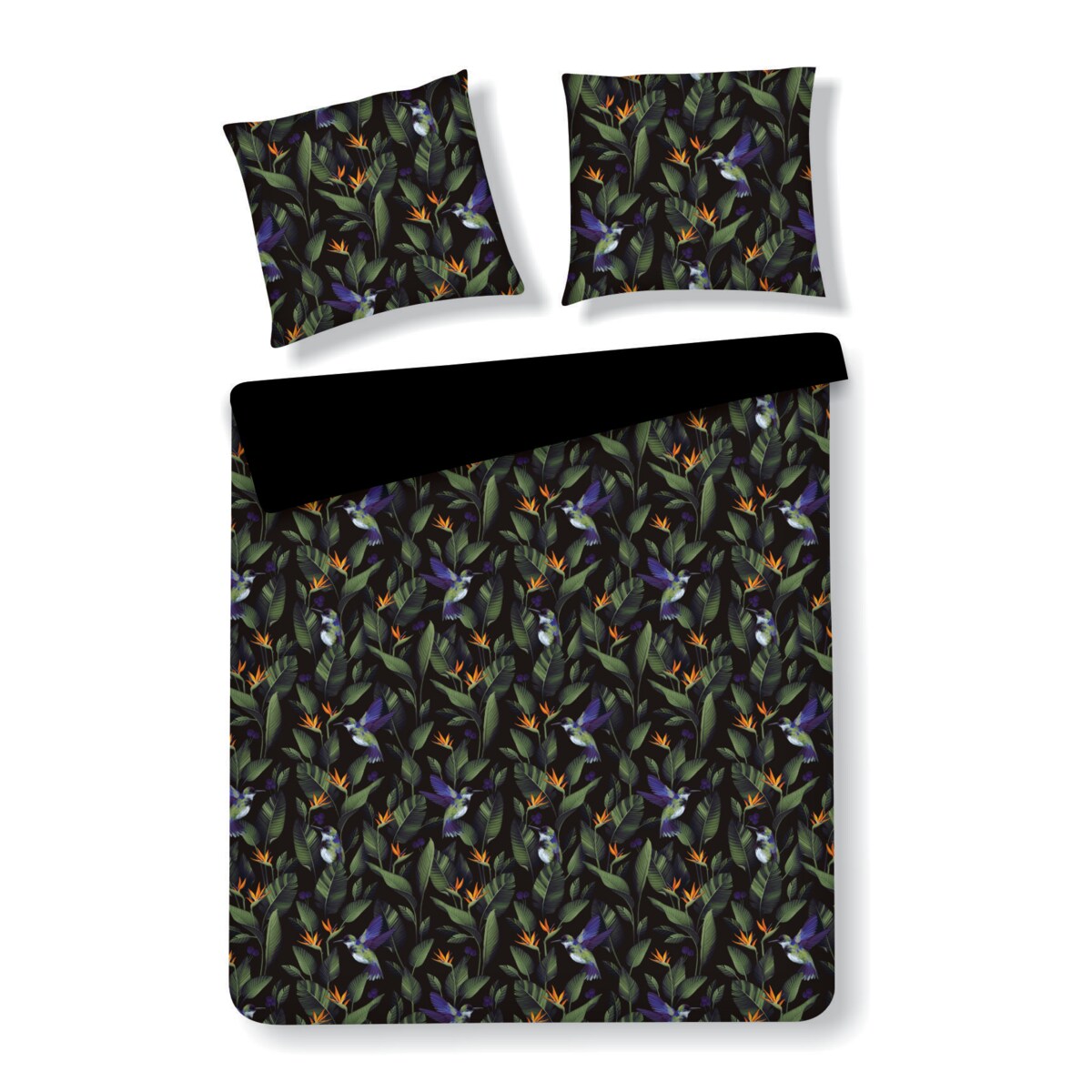 Pościel z bawełny satynowej Oaziso 160x200 cm z motywem tropikalnym