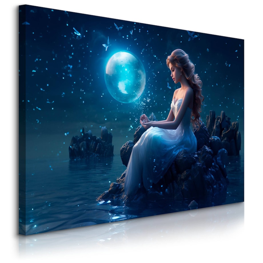 Obraz Do Sypialni Kobieta Syrena Nocą Motyle Abstrakcja Do Salonu 120x80cm