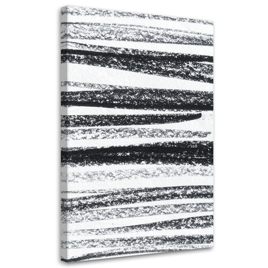 Obraz czarno biały do salonu sypialni biura, Poziome linie Abstrakcja 70x100