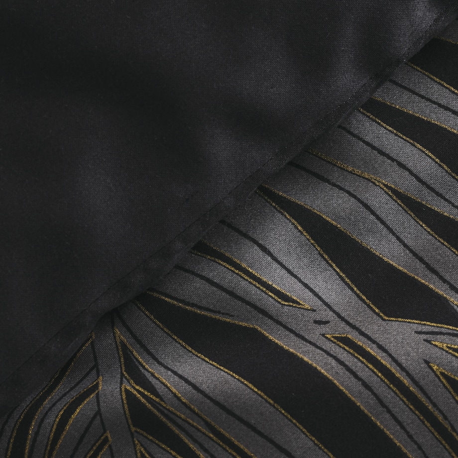 Pościel z bawełny satynowej Palmnight 200x220 cm z motywem roślinnym