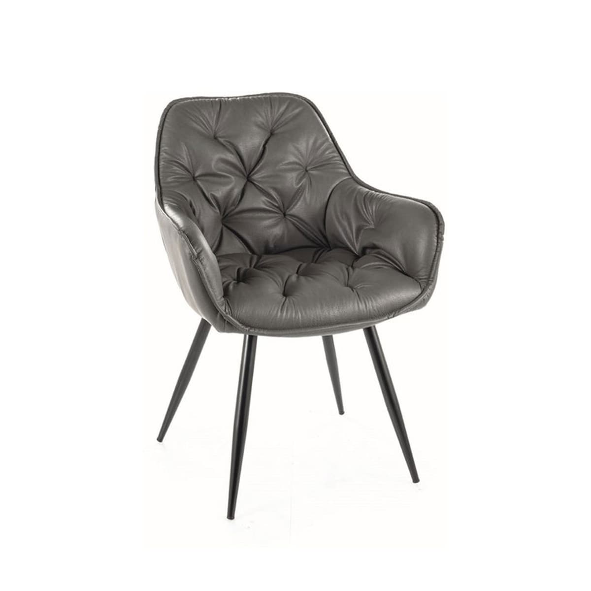 Krzesło pikowane TOKIO szara ekoskóra