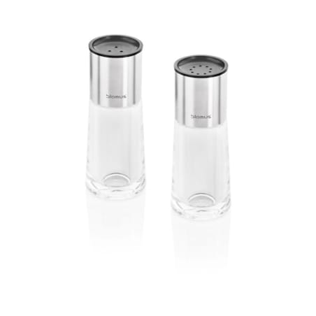 Zestaw solniczka i pieprzniczka PEREA - szkło, stal matowa, 25 ml, 9,5x4 cm