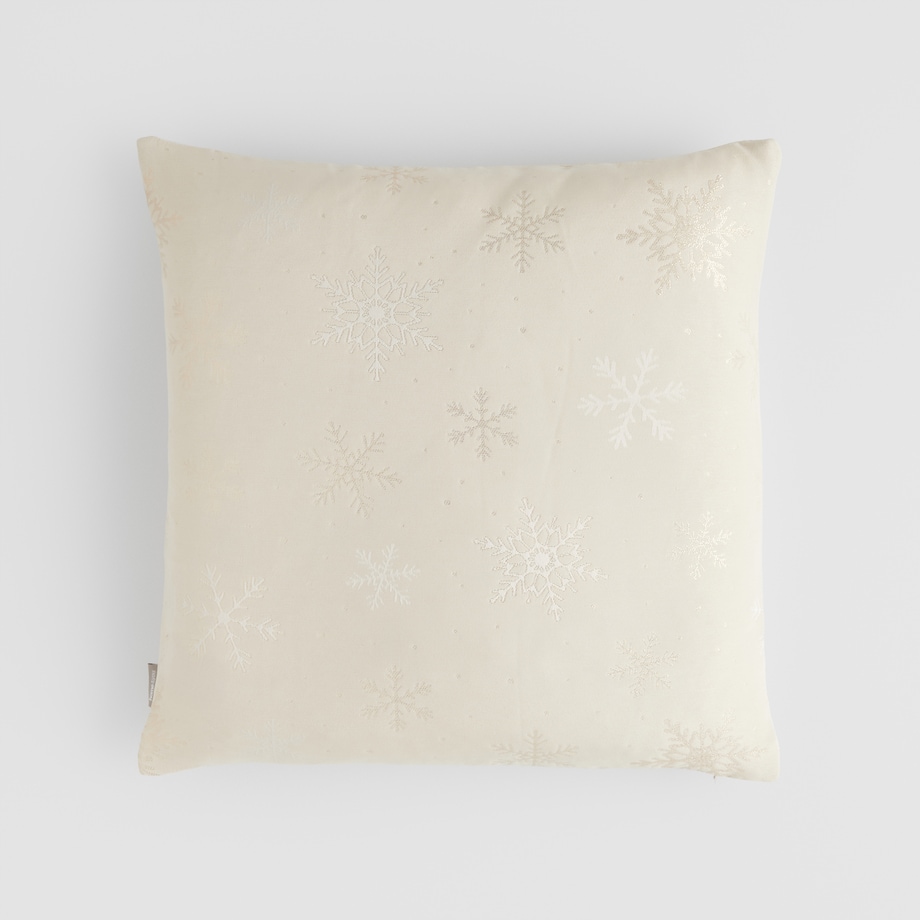 Poszewka Żakardowa Preciosita 45x45 cm z motywem śnieżynki