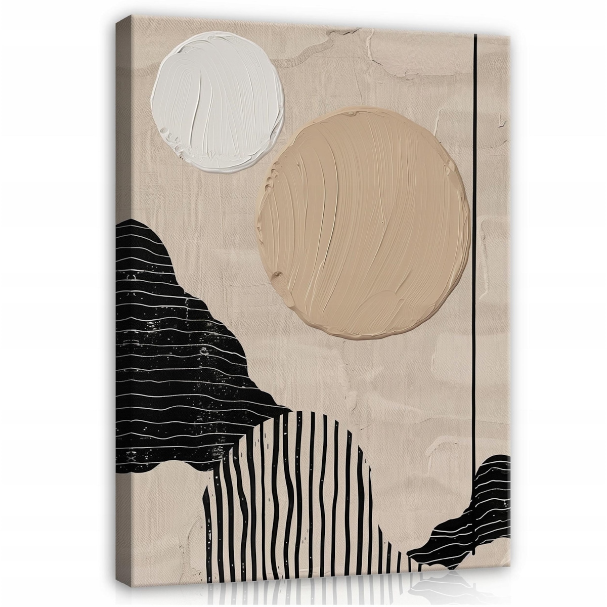 OBRAZ ABSTRAKCJA BOHO BEŻOWY NA PŁÓTNIE ŚCIANĘ DO SYPIALNI SALONU 40x30