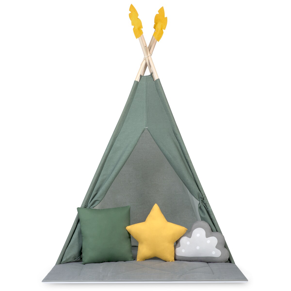 Tipi namiot dla dzieci teepee girlanda poduszki duża mata stabilizator Nukido