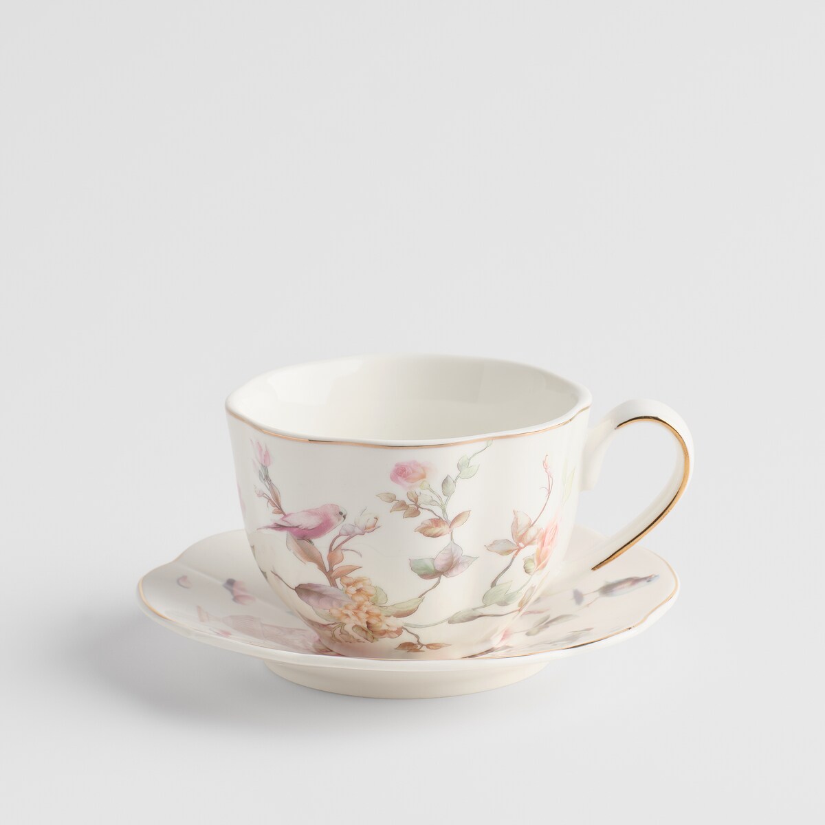 Filiżanka Ze Spodkiem Botania z motywem roślinnym