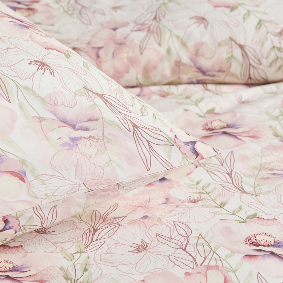 Pościel Bawełniana Sabio 160x200 cm z wzorem kwiatowym