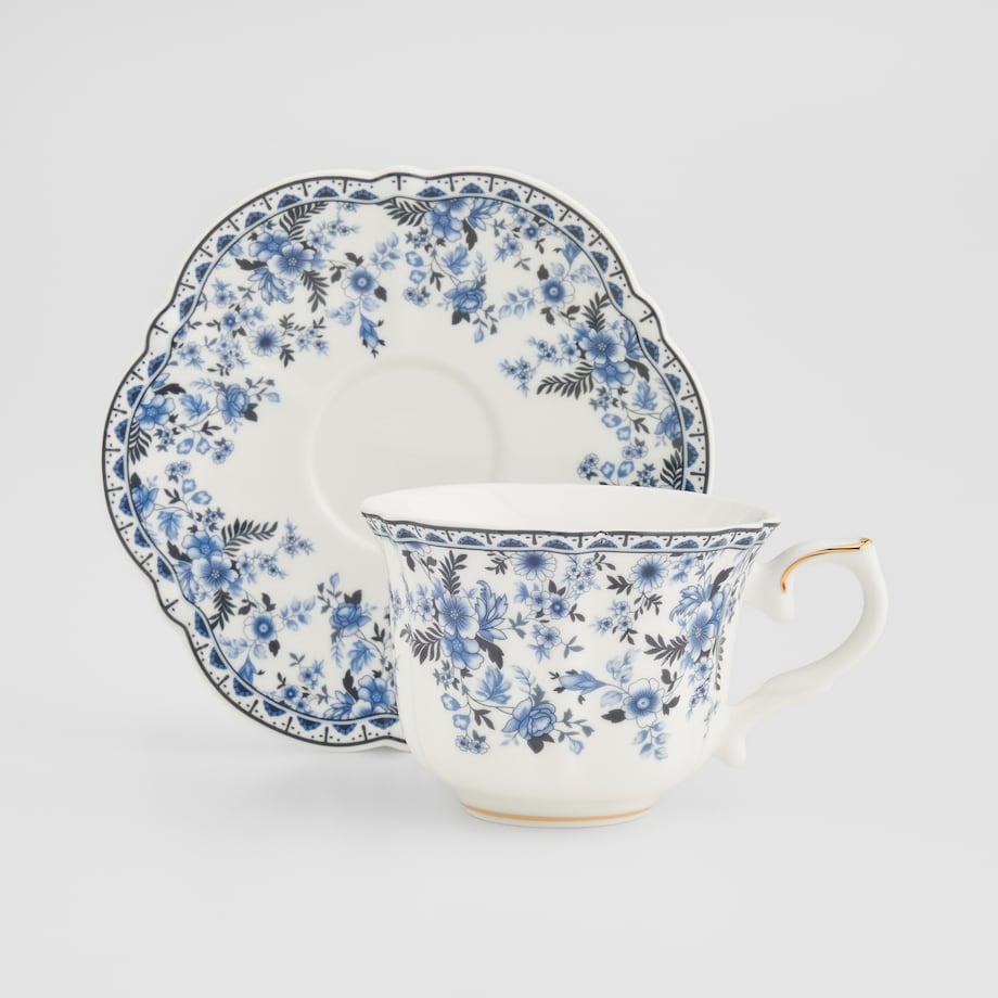 Filiżanka Ze Spodkiem Azuretta z motywem kwiatowym