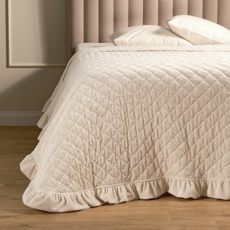 Jednokolorowa narzuta na łóżko z przeszywanym wzorem Greatte 200x220 cm