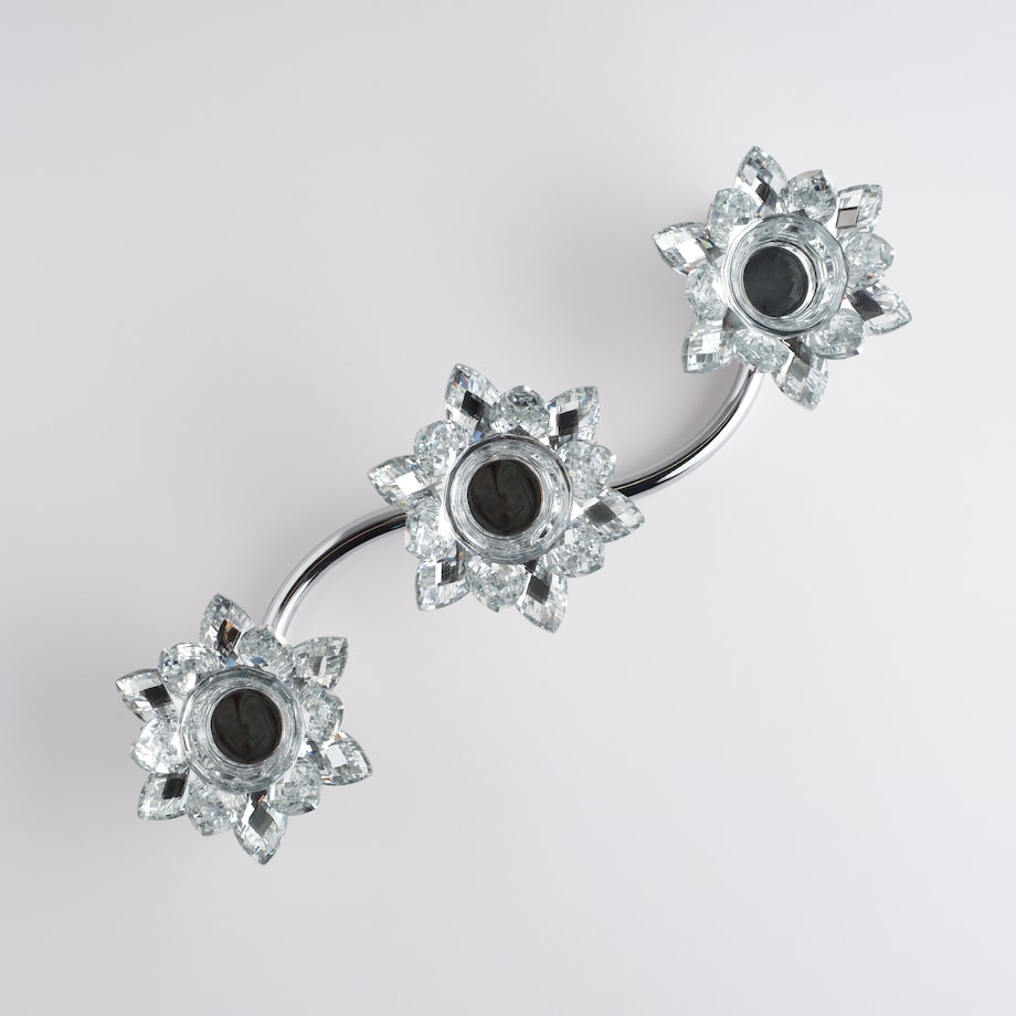 Świecznik potrójny Cristal shine wave