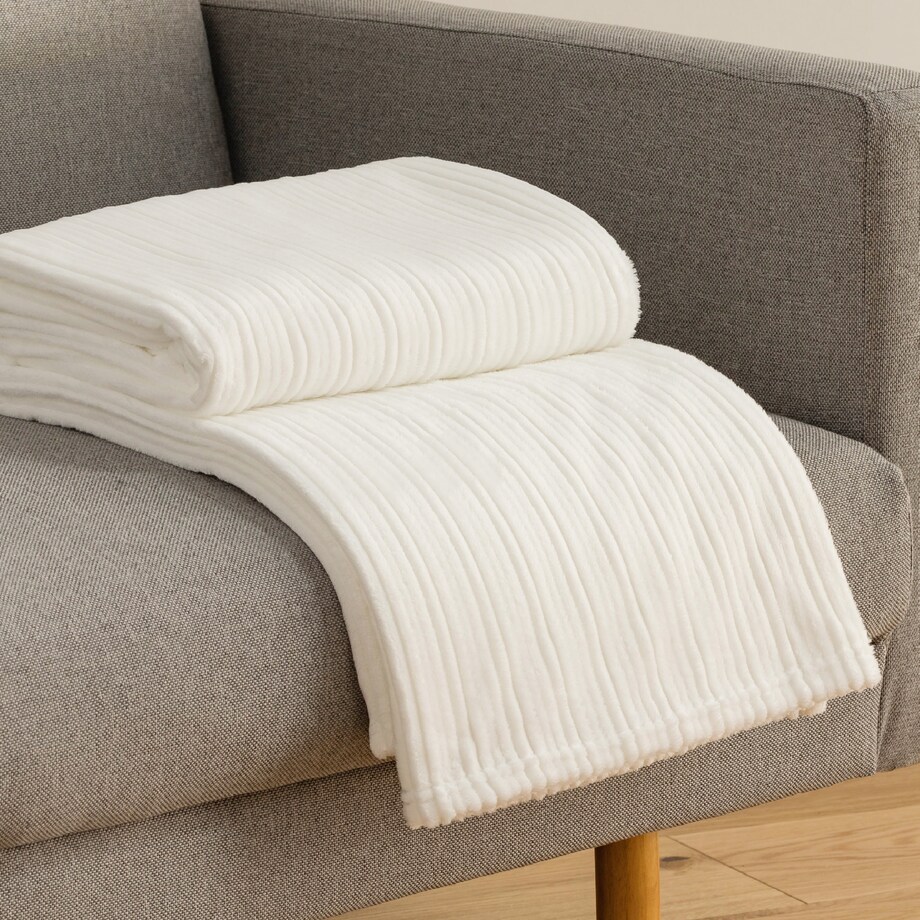 Koc Polarowy w Żakardowe Paski Lin 150x200 cm