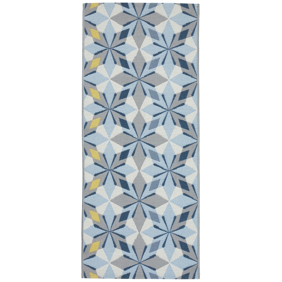 Dywan tkany na płasko SELENA 80x200 cm e-floor OEKO-TEX geometryczny niebieski