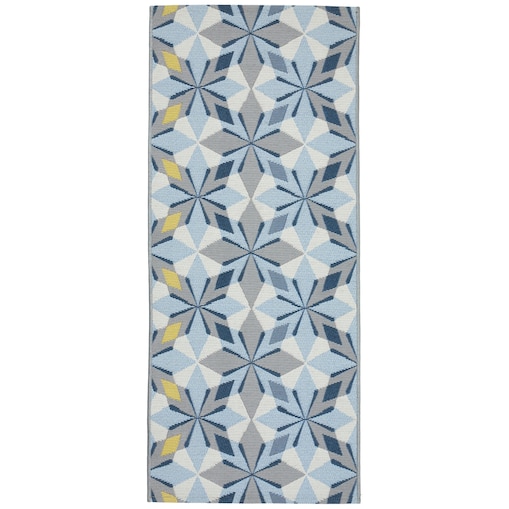 Dywan tkany na płasko SELENA 80x200 cm e-floor OEKO-TEX geometryczny niebieski