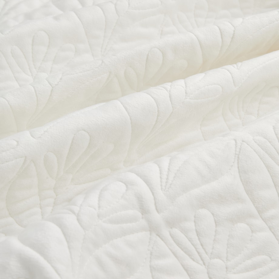 Jednokolorowa narzuta na łóżko z przeszywanym wzorem arabeski Velutio 200x220 cm