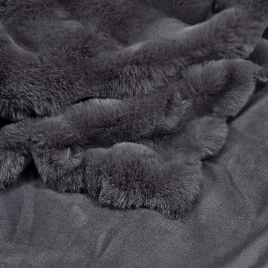 Jednokolorowa futrzana narzuta na łóżko Bares 180x200 cm