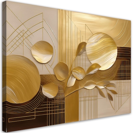 Nowoczesna Złota Abstrakcja Glamour obraz do salonu sypialni biura na ścianę 100x70