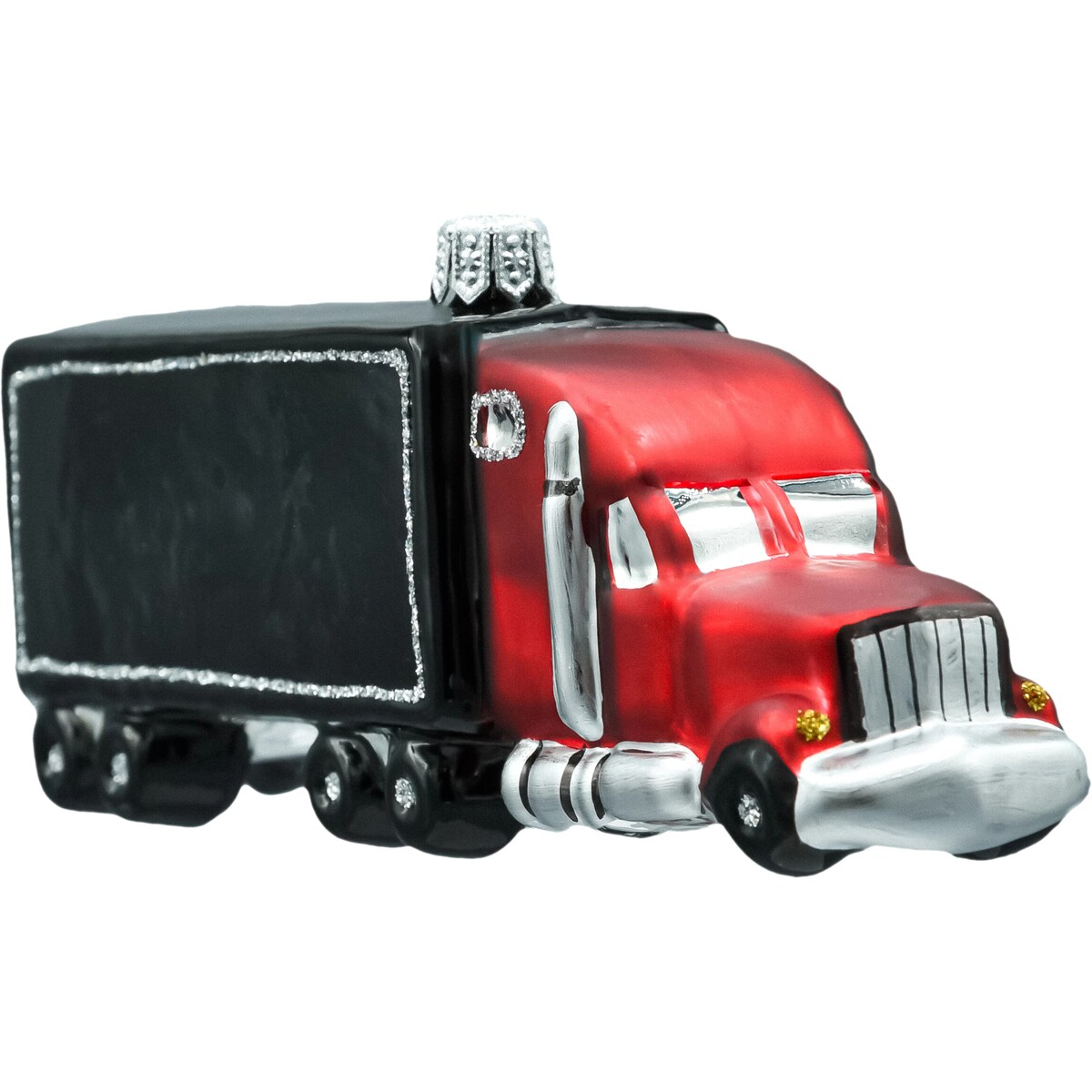 Bombka choinkowa: Ciężarówka Tir z naczepą: czarna