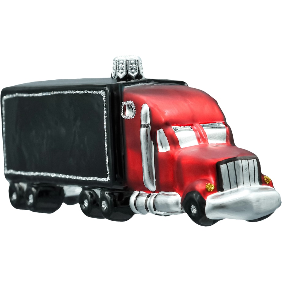 Bombka choinkowa: Ciężarówka Tir z naczepą: czarna