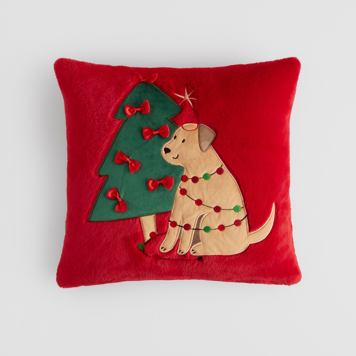 Poszewka Haftowana Pawty 45x45 cm z motywem choinki