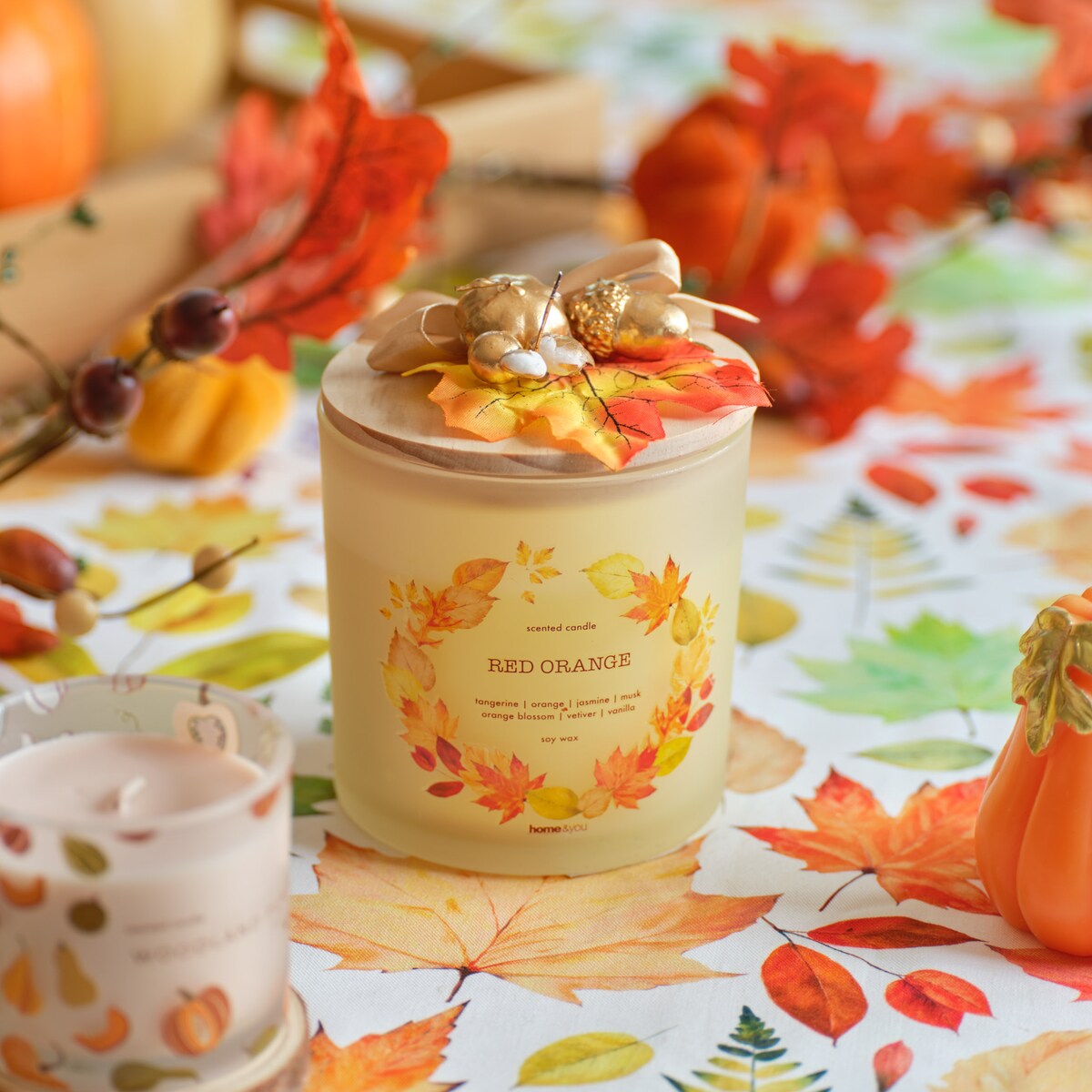 Świeca Zapachowa Listio z motywem liściastym