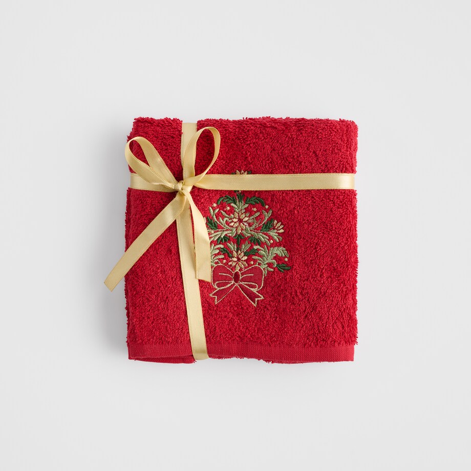 Komplet ręczników dekoracyjnych do twarzy lub rąk 2szt Natal 30x50 cm z motywem choinki