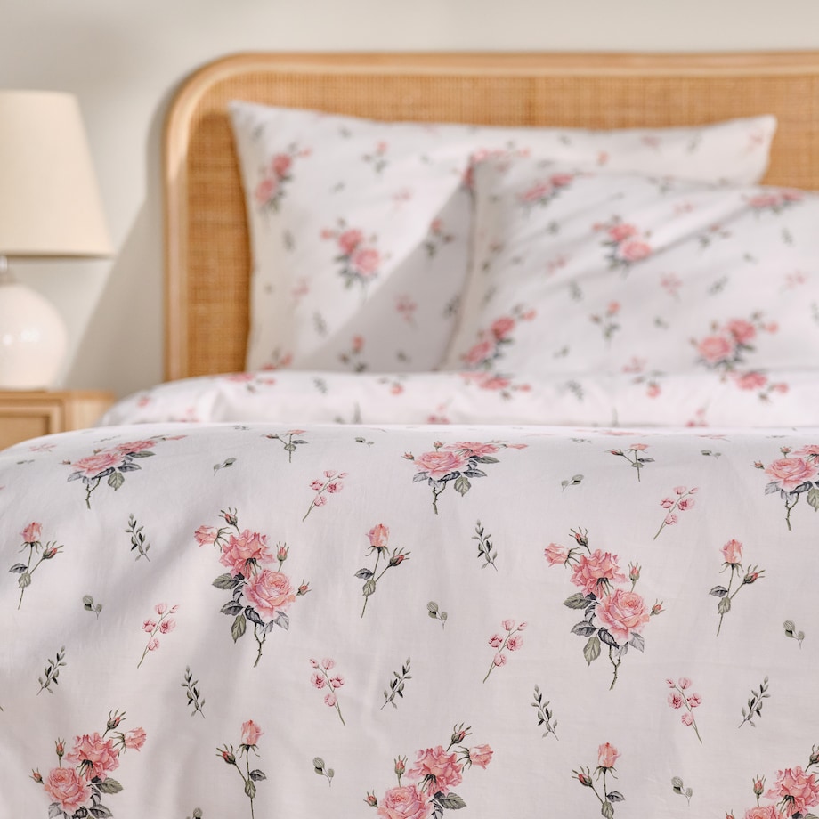 Pościel z bawełny satynowej Charyor 160x200 cm z motywem kwiatowym