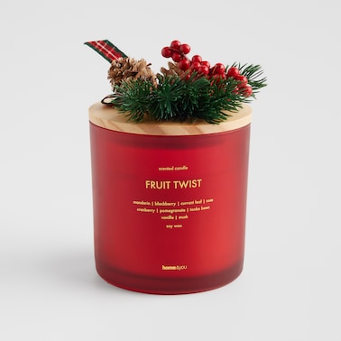 Świeca Zapachowa Berries z motywem roślinnym