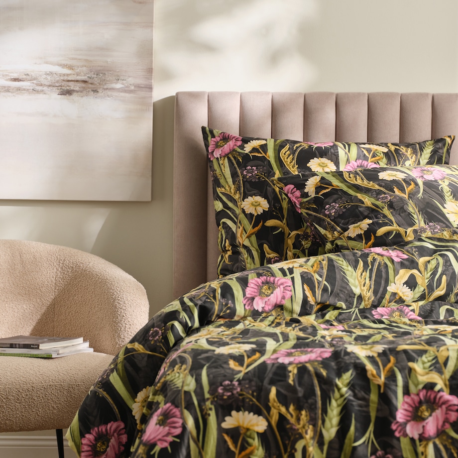 Pościel z bawełny satynowej Lorelli 200x220 cm z motywem kwiatowym