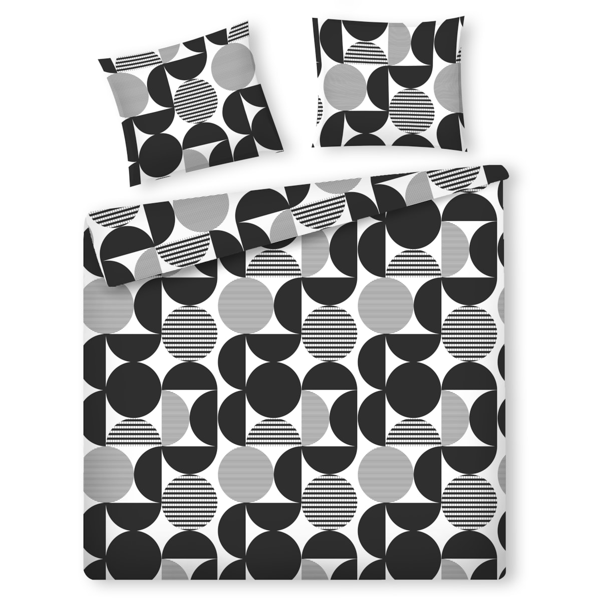 Pościel z bawełny satynowej Kasjoz 200x220 cm z motywem geometrycznym