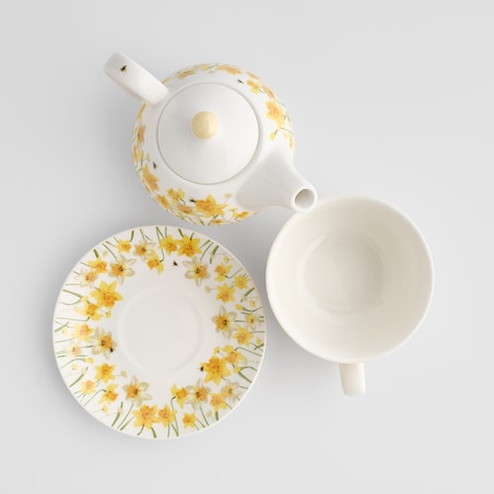 Czajniczek Z Filiżanką Daffelis z motywem kwiatowym