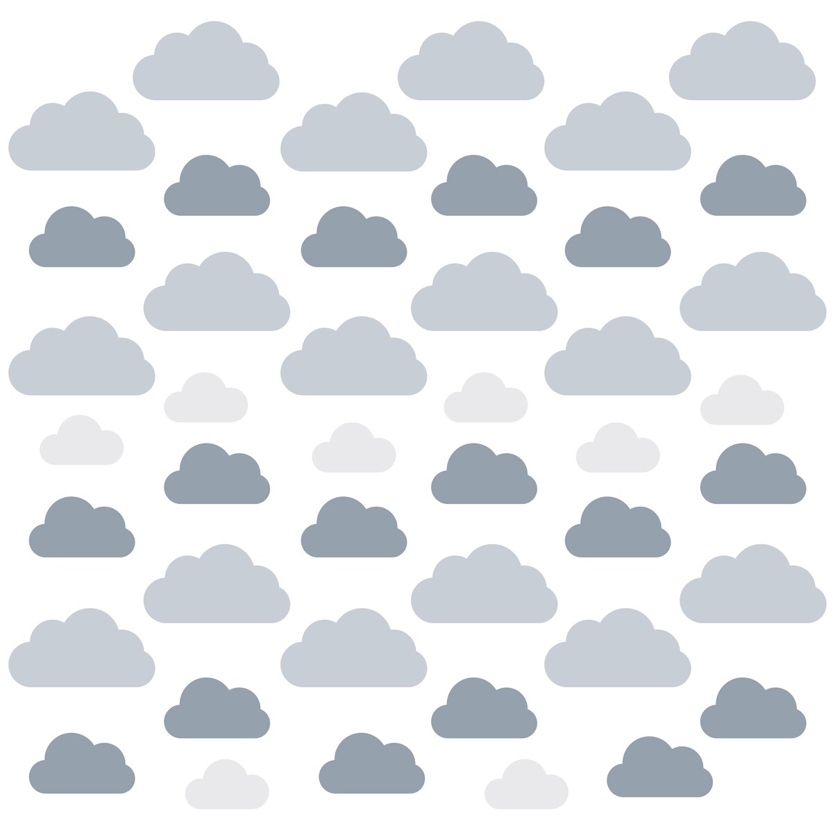 Naklejki Ścienne Dla Dzieci Szare Chmurki Chmury Do Pokoju Dziecka Zestaw 60x30cm
