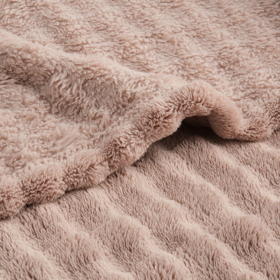 Jednokolorowy koc z wytłoczonym wzorem Operta 150x200 cm