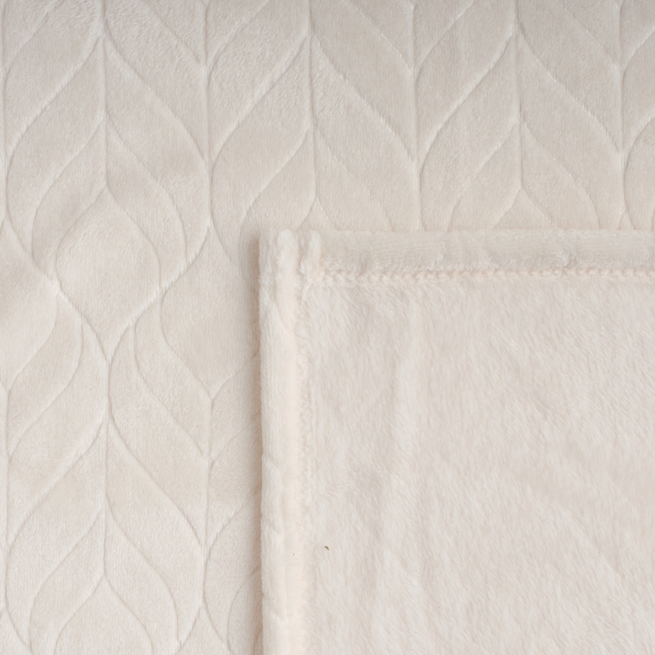 Jednokolorowy koc z wytłoczonym wzorem Violineos 150x200 cm z motywem arabeski