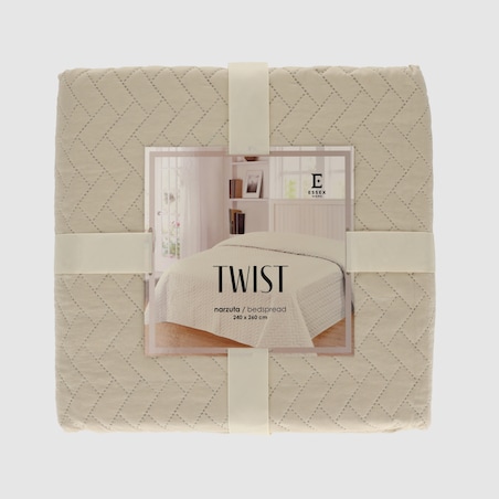 Jednokolorowa narzuta na łóżko z wytłoczonym wzorem Twist 240x260 cm