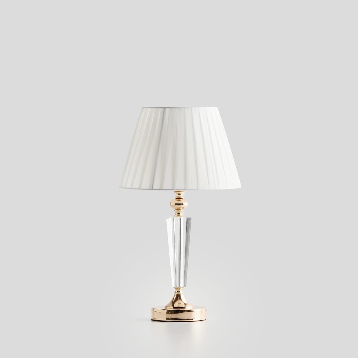 elegancka lampa stołowa z kryształową podstawą towerso