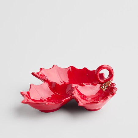 Patera Ilex triple z motywem roślinnym