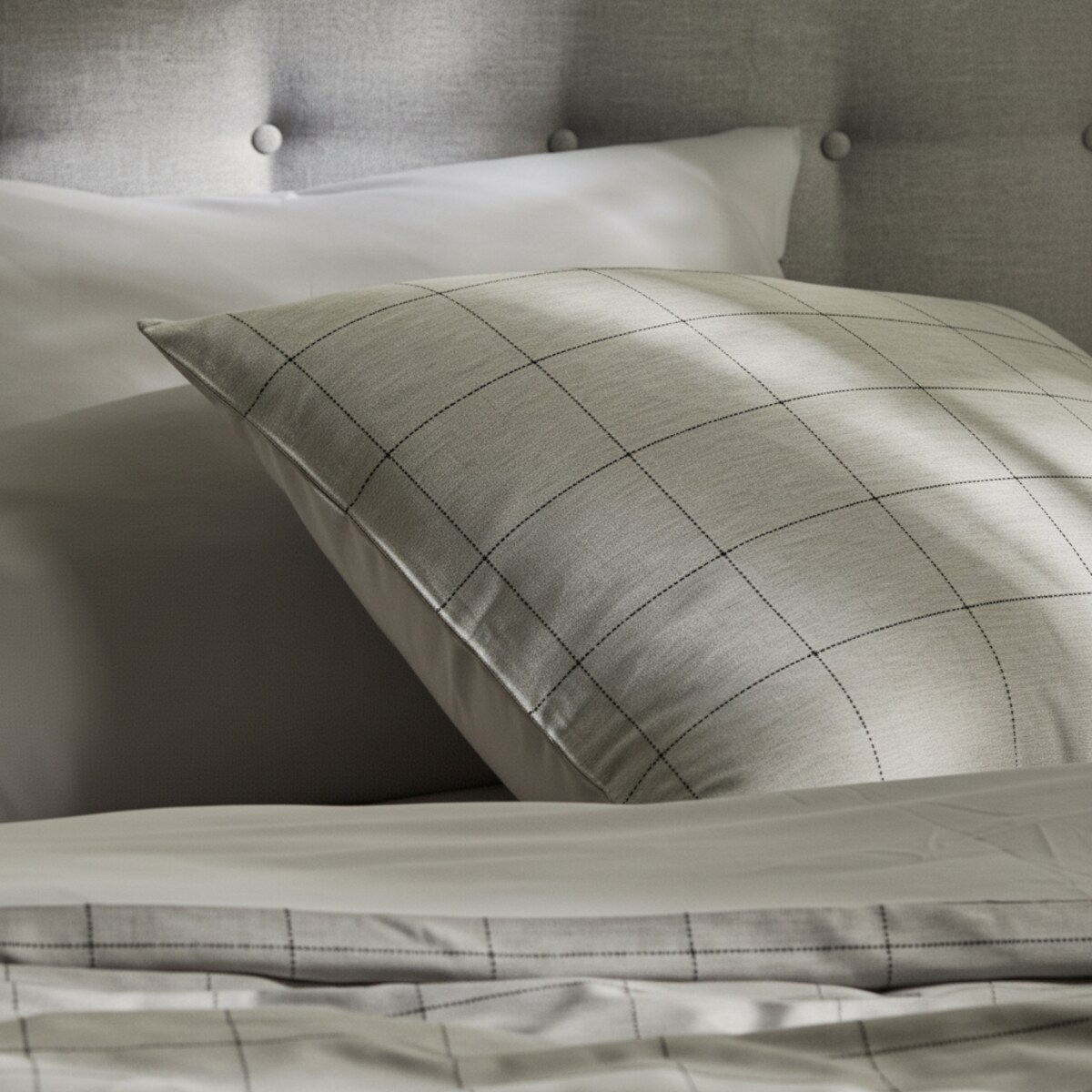 Pościel Żakardowa Linvara 160x200 cm w kratę