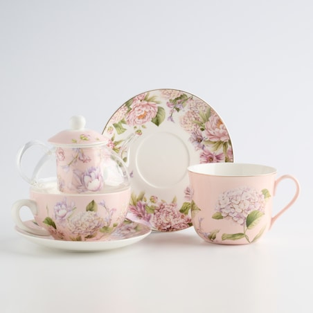 Czajniczek Z Filiżanką Tensianis z motywem kwiatowym