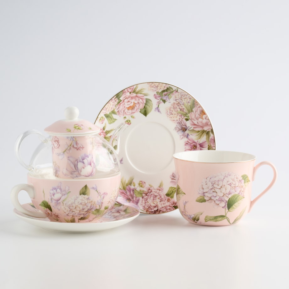 Czajniczek Z Filiżanką Tensianis z motywem kwiatowym