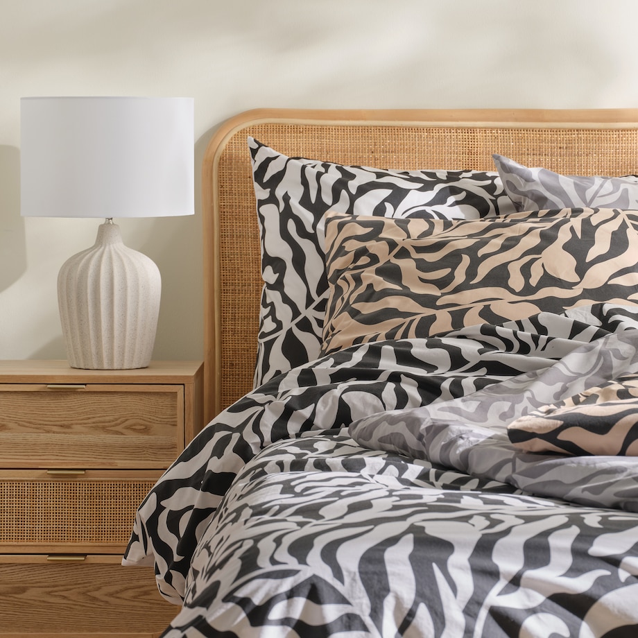 Pościel Bawełniana Kamea 160x200 cm z motywem liściastym