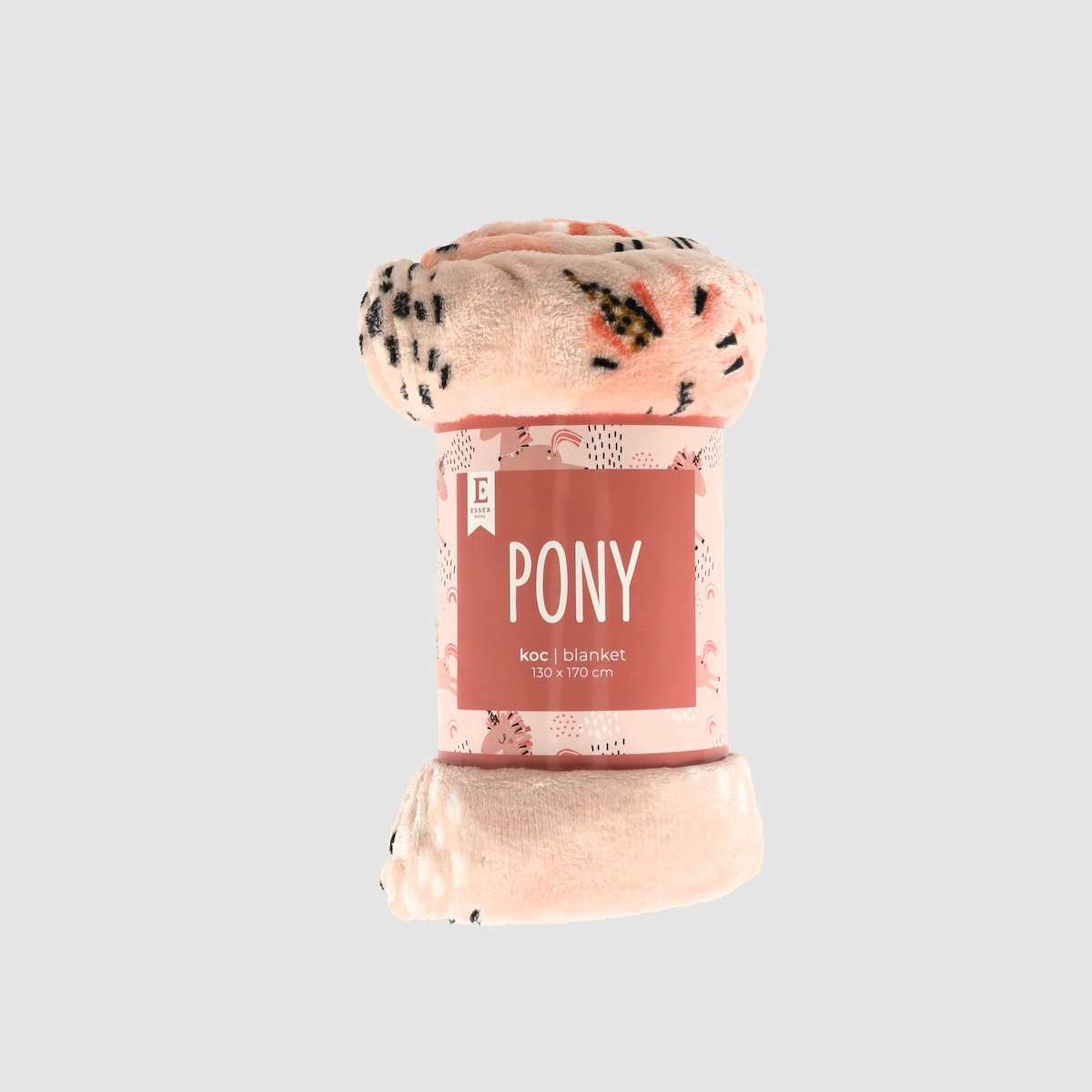 Drukowany koc dziecięcy Pony 150x200 cm