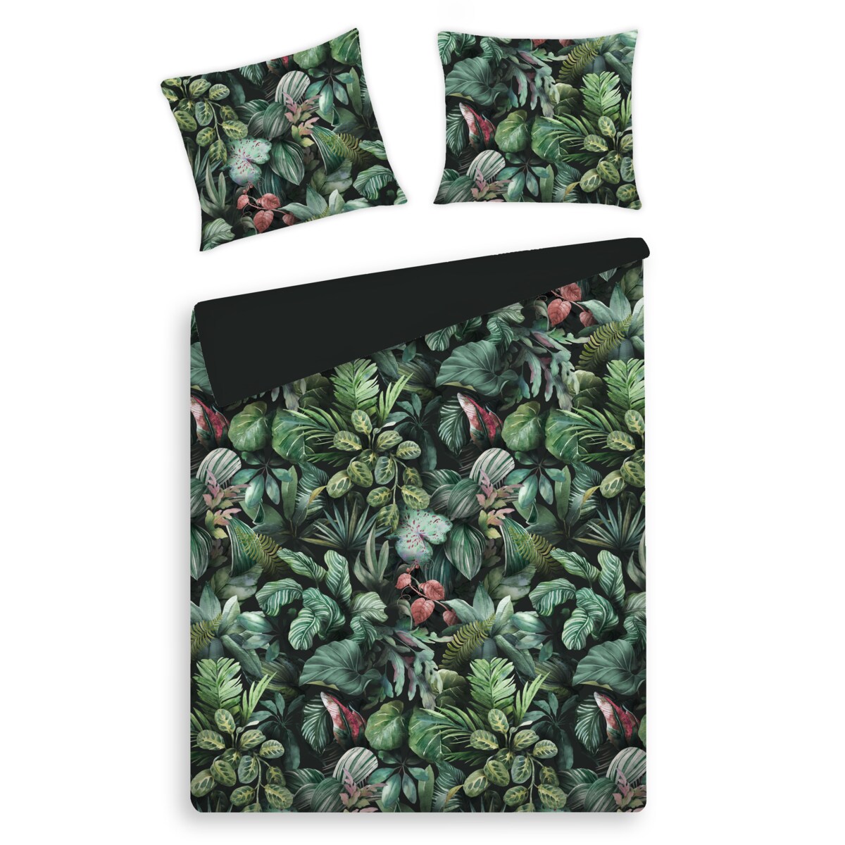 Pościel z bawełny satynowej Naloria 160x200 cm z motywem tropikalnym
