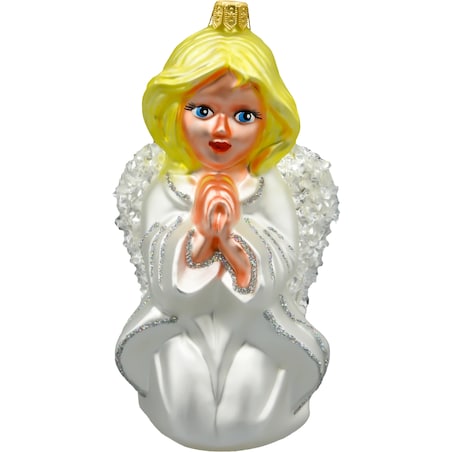 Bombka choinkowa: Aniołek w modlitwie: biały