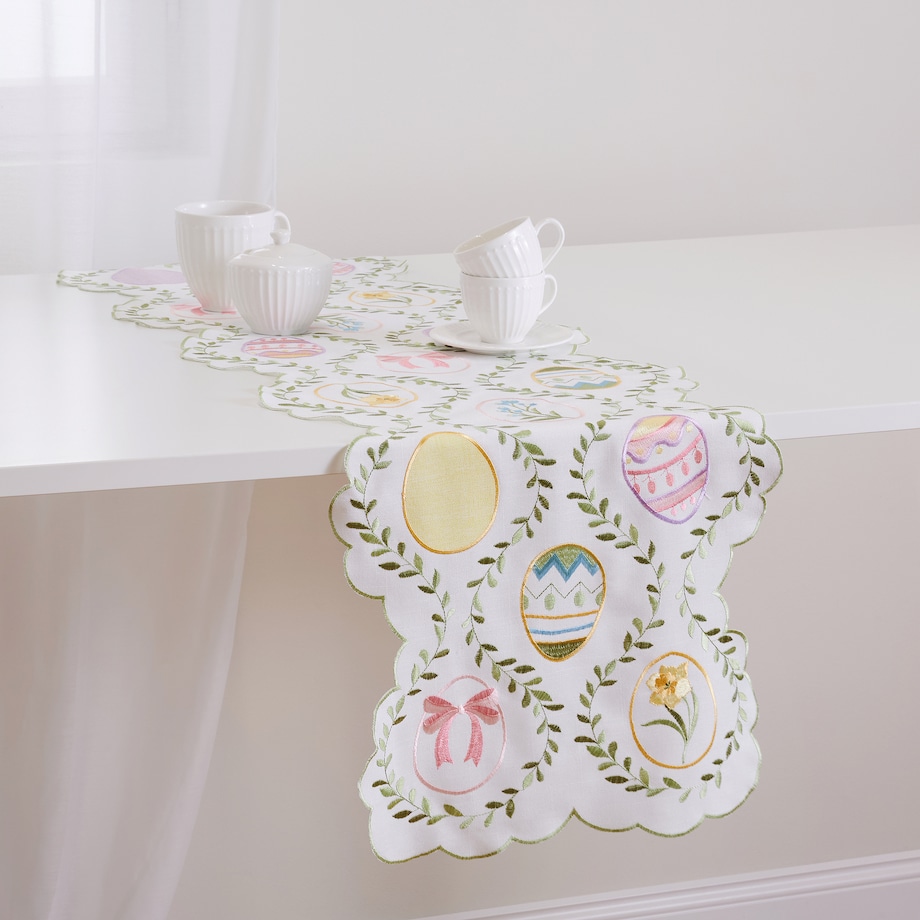 Bieżnik Haftowany Pisani 35x174 cm z motywem jajka