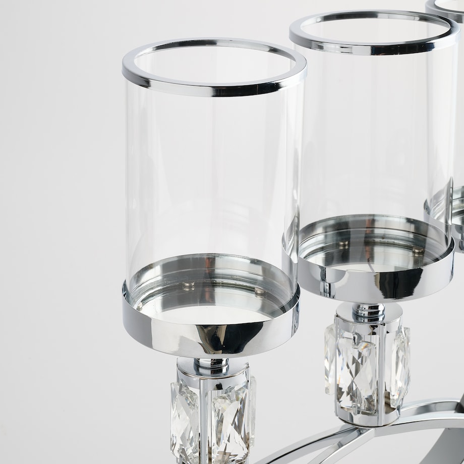 Świecznik potrójny Noova trio z motywem geometrycznym