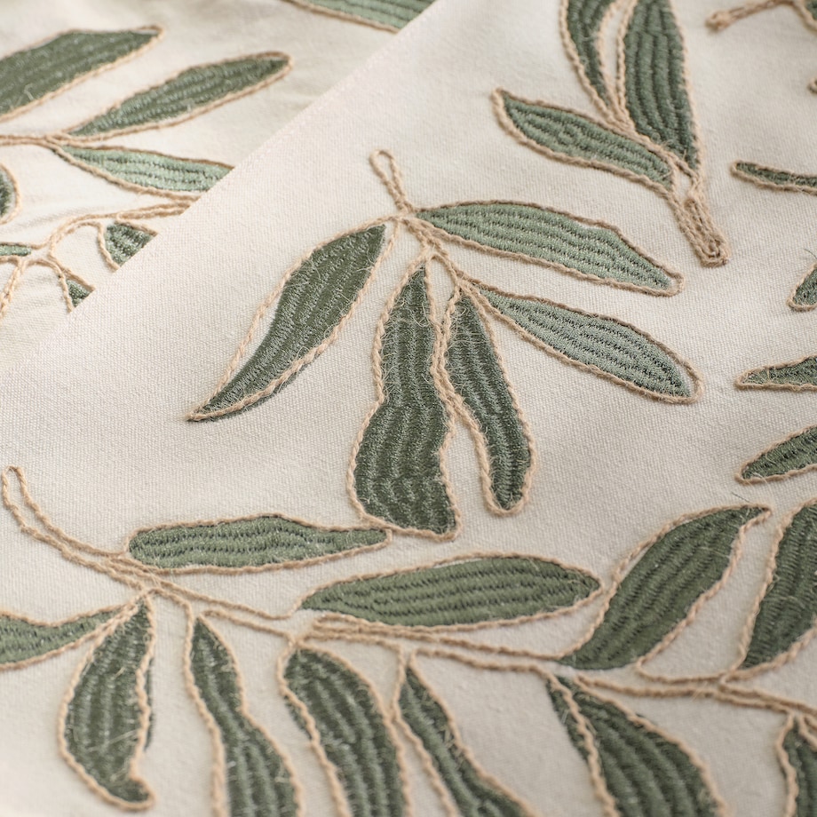 Bieżnik Haftowany Leafso 35x180 cm z motywem liściastym